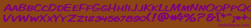 KomikaDisplayKapsWide Font – Purple Fonts on Brown Background