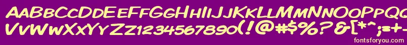 KomikaDisplayKapsWide Font – Yellow Fonts on Purple Background