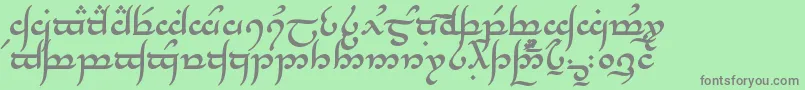 フォントTnganb – 緑の背景に灰色の文字