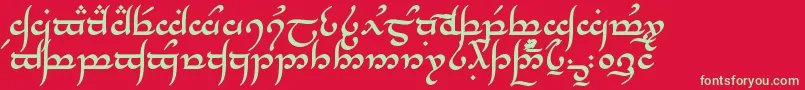 フォントTnganb – 赤い背景に緑の文字