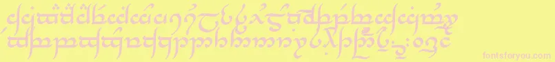 Tnganb-Schriftart – Rosa Schriften auf gelbem Hintergrund