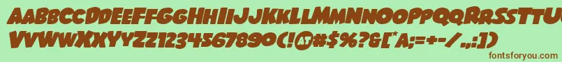 Shablagooexpandital Font – Brown Fonts on Green Background