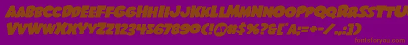 Шрифт Shablagooexpandital – коричневые шрифты на фиолетовом фоне