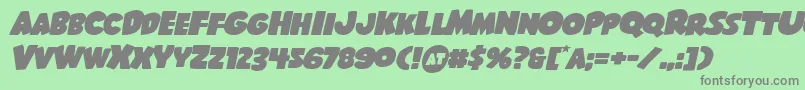 Shablagooexpandital Font – Gray Fonts on Green Background