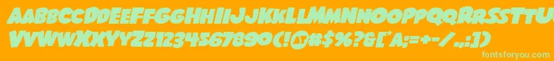 Shablagooexpandital Font – Green Fonts on Orange Background