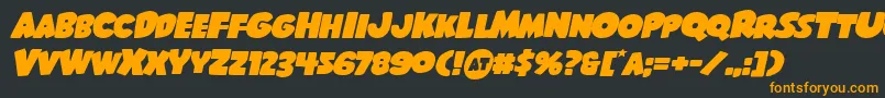 Shablagooexpandital Font – Orange Fonts on Black Background