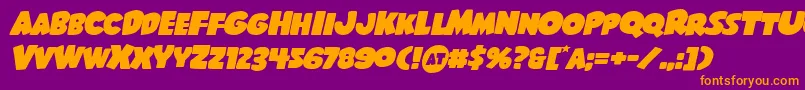 Shablagooexpandital Font – Orange Fonts on Purple Background