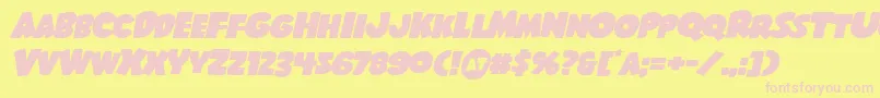 Shablagooexpandital Font – Pink Fonts on Yellow Background