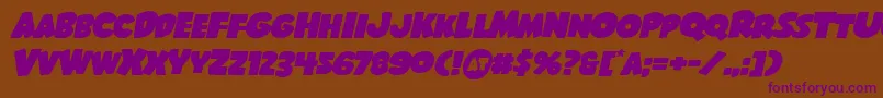 Shablagooexpandital Font – Purple Fonts on Brown Background