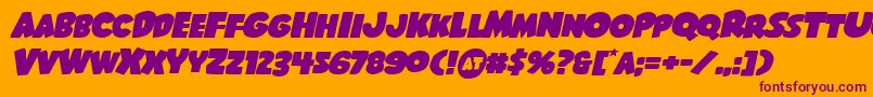 Shablagooexpandital Font – Purple Fonts on Orange Background