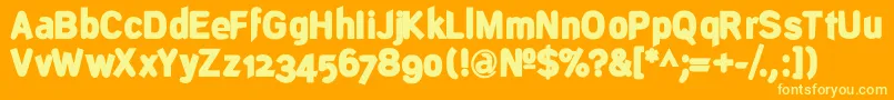 DeconstructBlack Font – Yellow Fonts on Orange Background