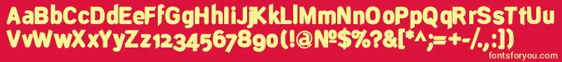DeconstructBlack Font – Yellow Fonts on Red Background