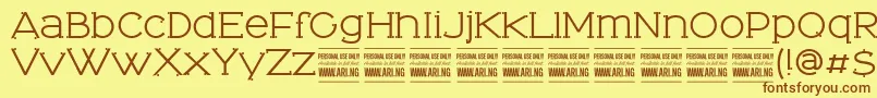 TominoPersonalUseOnly Font – Brown Fonts on Yellow Background
