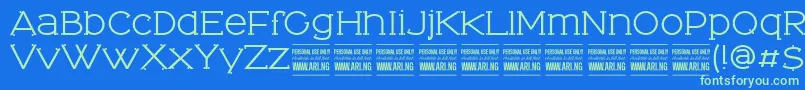 TominoPersonalUseOnly Font – Green Fonts on Blue Background