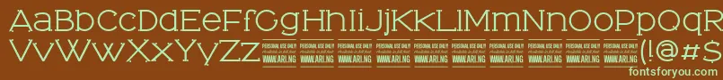 TominoPersonalUseOnly Font – Green Fonts on Brown Background