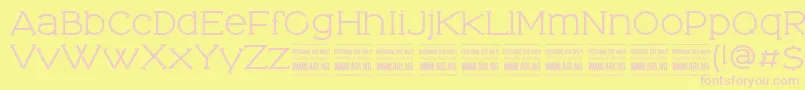 TominoPersonalUseOnly-fontti – vaaleanpunaiset fontit keltaisella taustalla