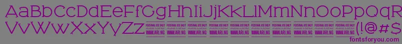 フォントTominoPersonalUseOnly – 紫色のフォント、灰色の背景