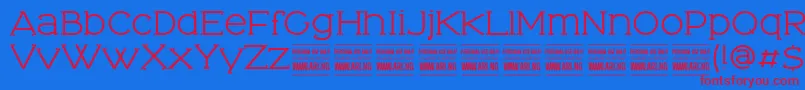 フォントTominoPersonalUseOnly – 赤い文字の青い背景