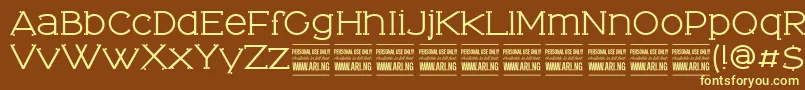 TominoPersonalUseOnly Font – Yellow Fonts on Brown Background
