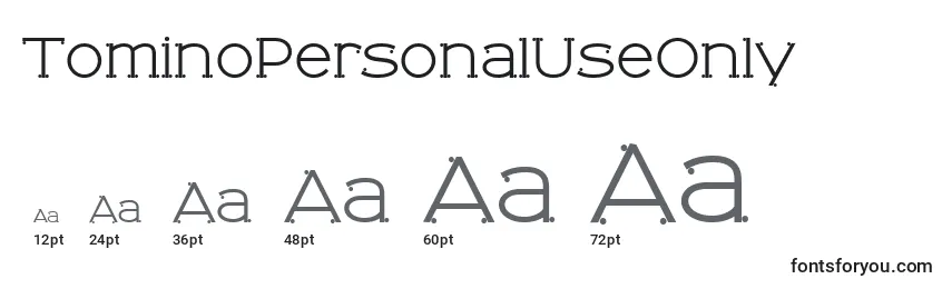 TominoPersonalUseOnly Font Sizes