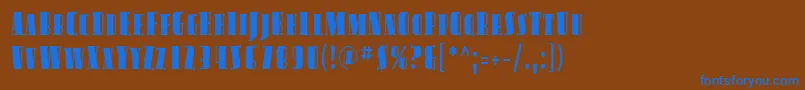 Avond13 Font – Blue Fonts on Brown Background