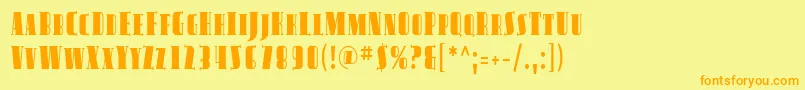 Avond13 Font – Orange Fonts on Yellow Background