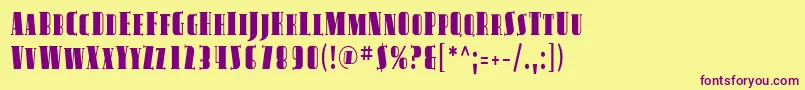 Avond13 Font – Purple Fonts on Yellow Background