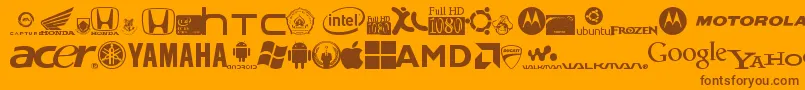 fuente LogozLibrariez – Fuentes Marrones Sobre Fondo Naranja