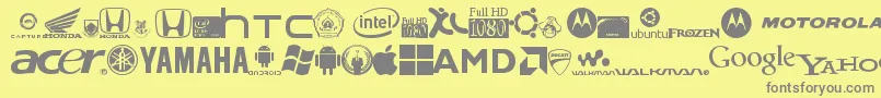 Fonte LogozLibrariez – fontes cinzas em um fundo amarelo