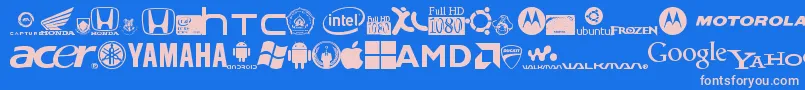 LogozLibrariez Font – Pink Fonts on Blue Background