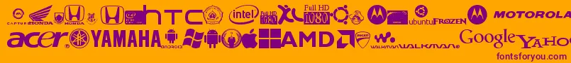LogozLibrariez Font – Purple Fonts on Orange Background