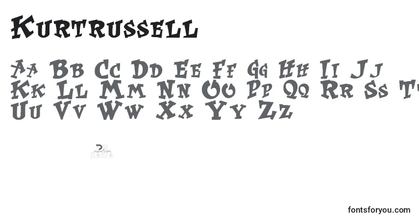 Schriftart Kurtrussell – Alphabet, Zahlen, spezielle Symbole