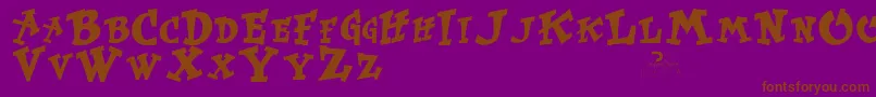 Kurtrussell Font – Brown Fonts on Purple Background