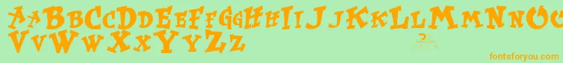 Kurtrussell Font – Orange Fonts on Green Background