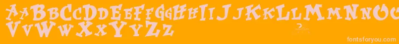 Kurtrussell Font – Pink Fonts on Orange Background