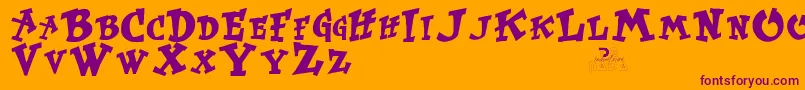 Kurtrussell Font – Purple Fonts on Orange Background