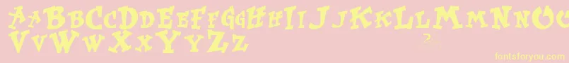 Kurtrussell Font – Yellow Fonts on Pink Background