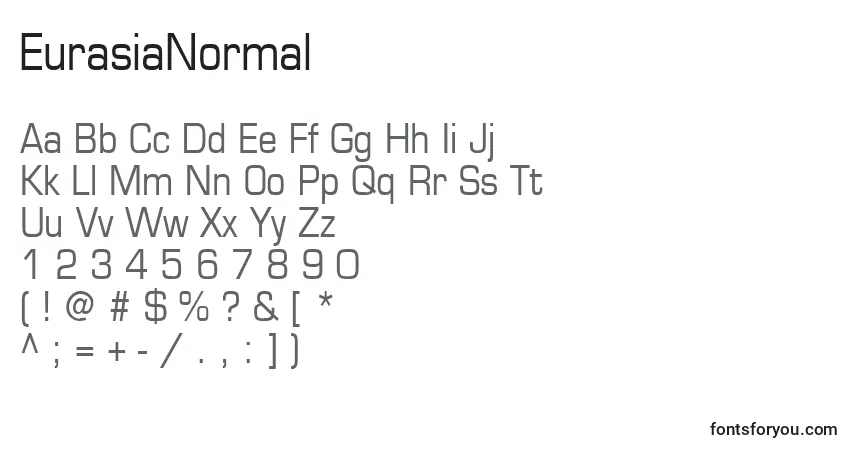 A fonte EurasiaNormal – alfabeto, números, caracteres especiais
