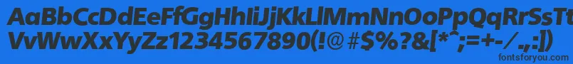 Шрифт QuebecserialBlackItalic – чёрные шрифты на синем фоне