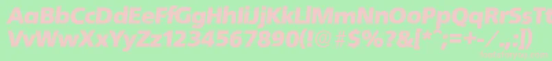 QuebecserialBlackItalic Font – Pink Fonts on Green Background