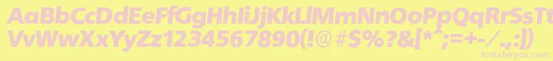 QuebecserialBlackItalic Font – Pink Fonts on Yellow Background