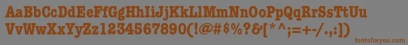 Шрифт KeyboardCondensedaltSsiBoldCondensedAlternate – коричневые шрифты на сером фоне