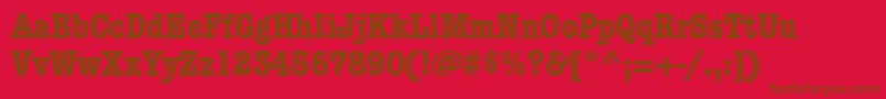 KeyboardCondensedaltSsiBoldCondensedAlternate-fontti – ruskeat fontit punaisella taustalla
