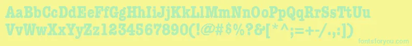 KeyboardCondensedaltSsiBoldCondensedAlternate Font – Green Fonts on Yellow Background