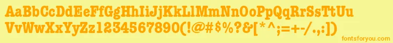 KeyboardCondensedaltSsiBoldCondensedAlternate Font – Orange Fonts on Yellow Background
