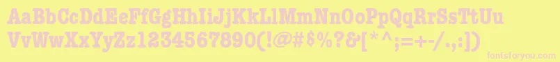 KeyboardCondensedaltSsiBoldCondensedAlternate-fontti – vaaleanpunaiset fontit keltaisella taustalla