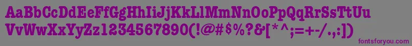 Czcionka KeyboardCondensedaltSsiBoldCondensedAlternate – fioletowe czcionki na szarym tle