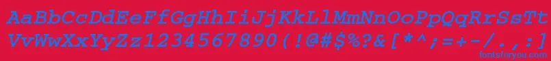 CouriercttBoldoblique Font – Blue Fonts on Red Background