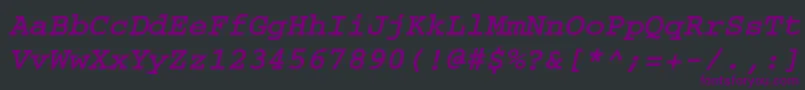 Шрифт CouriercttBoldoblique – фиолетовые шрифты на чёрном фоне