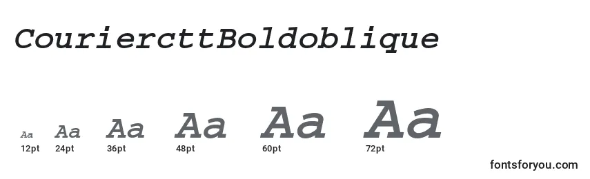 CouriercttBoldoblique Font Sizes